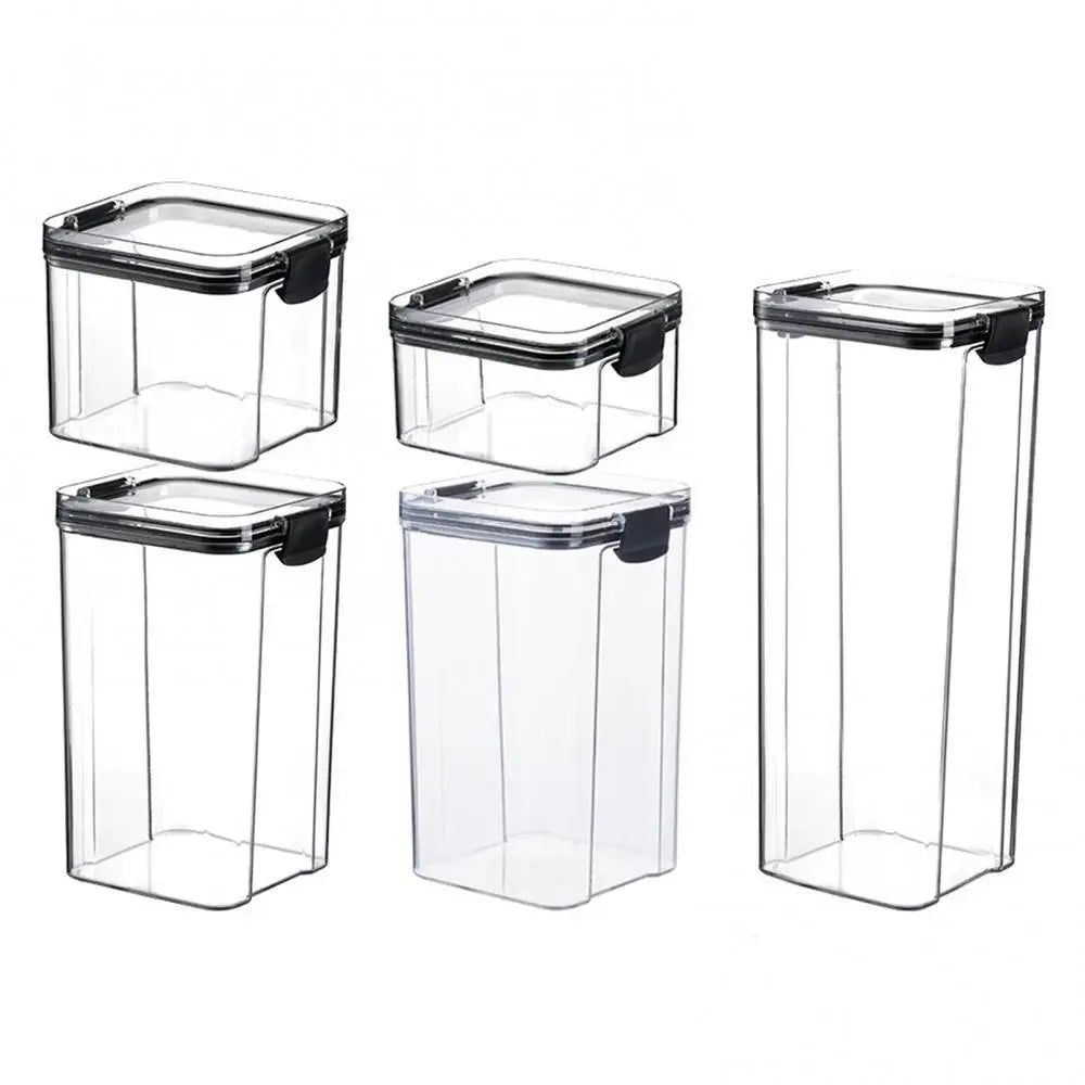 Multipurpose Food Storage Containers Set - Clear Jars with Lids for Cereal, Candy, and Dry Goods